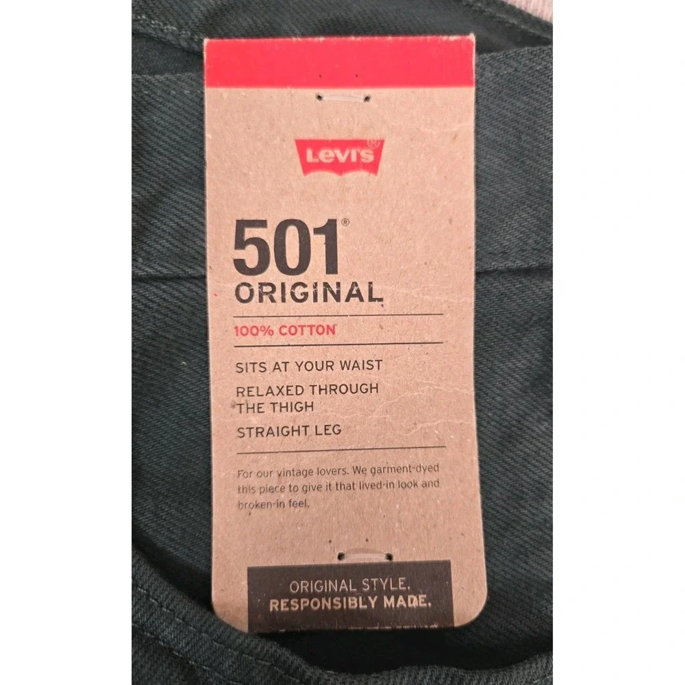 Levi's 501 Mens Jeans 32x32 Sits at Waist Relaxed Thigh Straight Leg GREEN